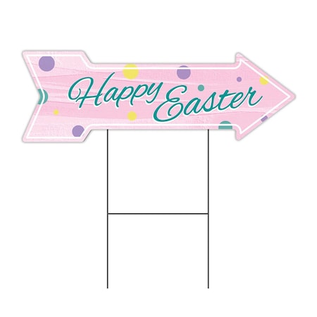 Signmission Happy Easter 2 Arrow Yard Sign Funny Home Decor 30in Wide C-ARROW10-DS-999832